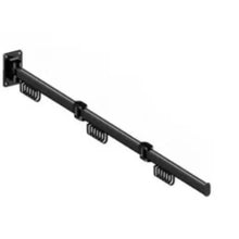 Wall-mounted clothes drying bar with multiple ribbed hooks, dark finish