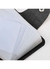Huitich black multi card holder wallet with multiple transparent card slots and snap closure