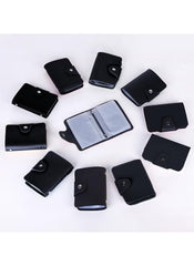 Huitich black multi card holder wallet collection with snap closure and organized compartments