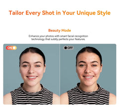 Blackview OSCAL Marine 2 rugged smartphone beauty mode comparison showing enhanced portrait on left and raw photo on right