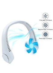 Huitich white bladeless neck fan with three speed gears and quiet cooling design
