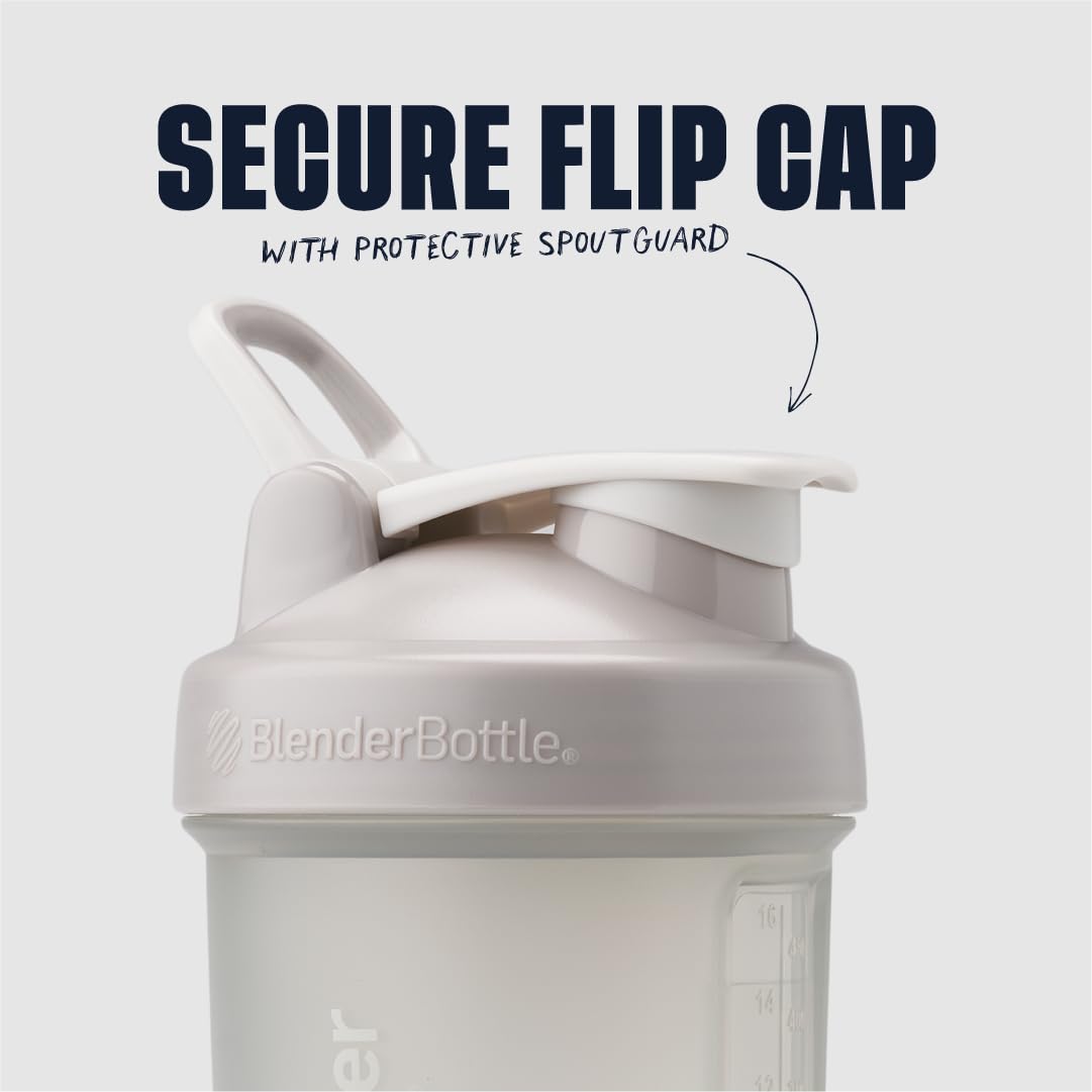 BlenderBottle shaker bottle with pill organizer showcasing secure flip cap and protective spoutguard