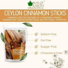 Bliss of Earth Ceylon cinnamon sticks pouch with dietary icons