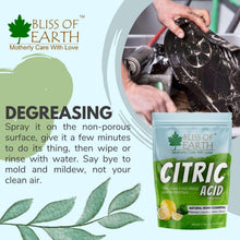 Bliss of Earth citric acid pouch labeled for degreasing