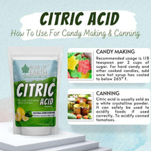 Bliss of Earth citric acid pouch with candy making and canning usage panel