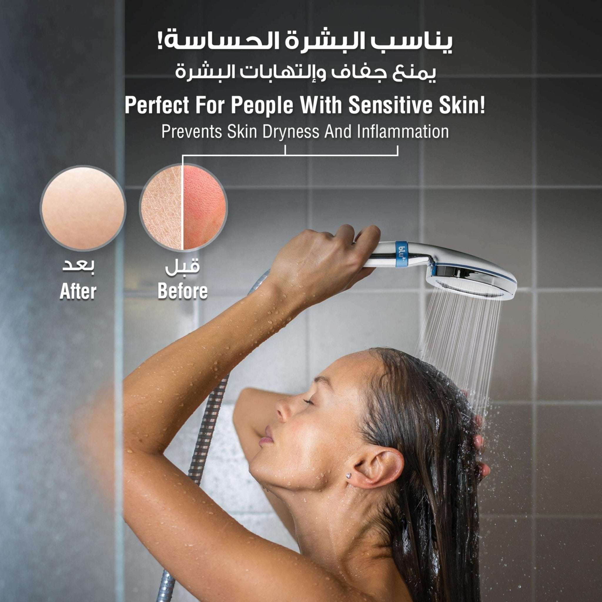 Blu Ionic Shower Head with Filter for Pure Skin - Mumzar