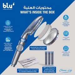 Blu Ionic Shower Head with Filter for Pure Skin - Mumzar
