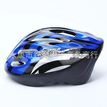Huitich adult roller skating helmet, blue with black graphic stripes and vented shell