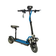 Huitich riding blue scooter with Bluetooth and seat featuring sturdy tires and front lights
