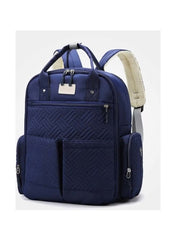 Huitich blue travel bag for moms with multiple pockets and comfortable shoulder straps
