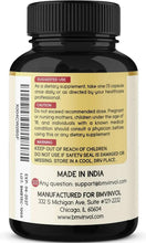 Berberine supplement bottle back label with Supplement Facts, barcode, and warnings