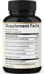 Berberine Supplement Equivalent to 4700mg - 5 Months Supply - High Potency with Ceylon Cinnamon - Supports Immune System, Cardiovascular & Gastrointestinal Function - Berberine HCl Supplement Pills - Mumzar