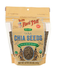 Organic chia seeds pouch with whole chia seeds front label