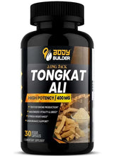 Tongkat Ali 400 mg veggie capsule supplement bottle, 30 count
