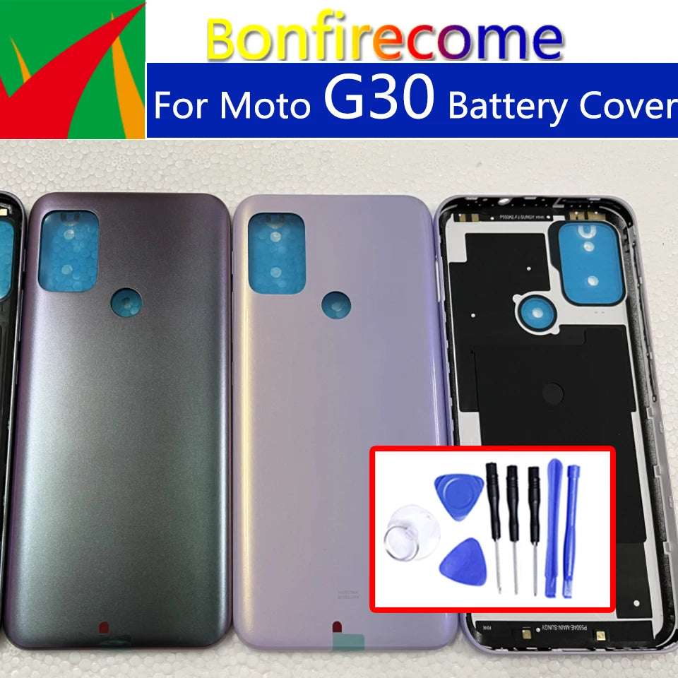 Mumzar Moto G30 battery cover replacement rear housing in gradient colors with tool kit included