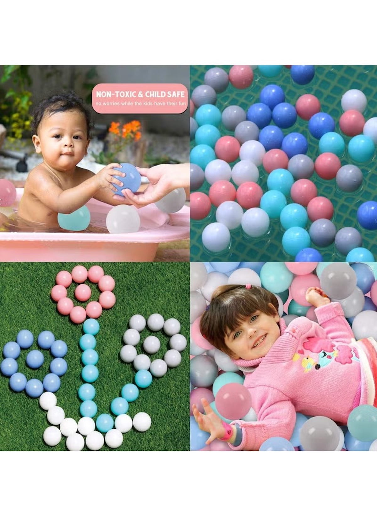 Huitich BPA-free play ball pit balls in pastel colors safe for children and non-toxic
