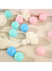 Huitich BPA-free play ball pit balls in pastel blue, pink, and teal colors for safe kids play