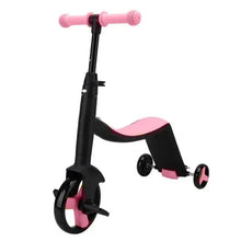 Kids scooter tricycle front frame with pink handle grips and front wheel
