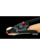 Adjustable wrist strength trainer with black hand grip and red end cap