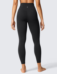 Back view of woman wearing black high waisted workout leggings from Visit the CRZ YOGA Store
