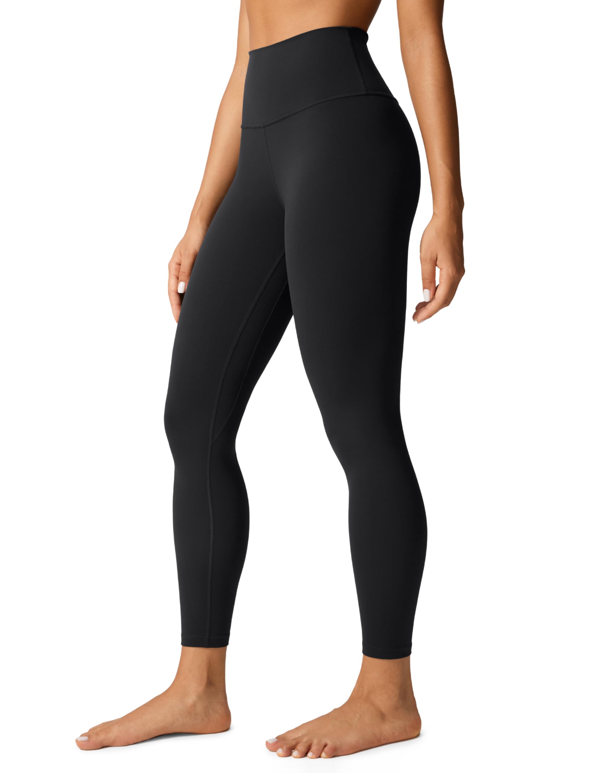 Black high waisted workout leggings with a smooth fit and wide waistband from Visit the CRZ YOGA Store