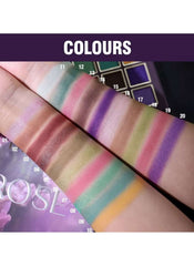 Huitich matte shimmer eyeshadow palette swatches on arms showing diverse vibrant and pastel colors