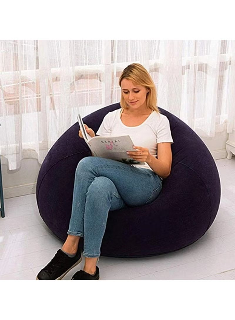 Huitich beanless inflatable lounge chair in black used as comfortable outdoor inflatable seating