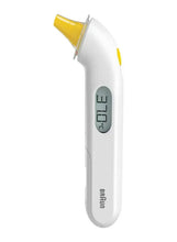 White and yellow digital thermometer with LCD display