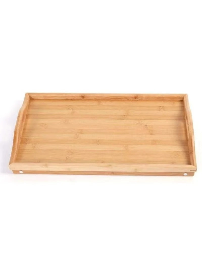 Huitich folding legs laptop desk made of bamboo as a breakfast in bed tray with legs