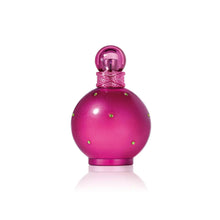 Pink rounded perfume bottle with faceted cap and small stud details