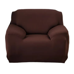 Huitich brown elastic sofa cover fitted on a two-seater sofa slipcover for protection and style
