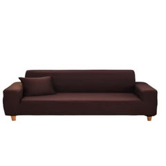 Huitich brown three seater sofa cover fitted on sofa with matching cushion