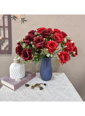 Flor artificial decorativa roja para el hogar, fiestas y bodas.