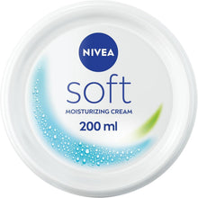 NIVEA Soft moisturizing cream jar, 200 ml, white plastic with blue label