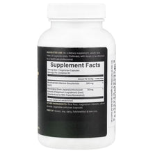 Supplement Facts back label on NAD+ 500 mg resveratrol bottle, 240 vegetarian capsules
