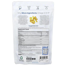 Omega 3-6-9 supplement pouch back label with Supplement Facts and scan code
