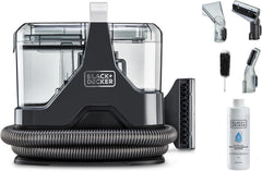 BLACK+DECKER 600W Multisurface Spot Cleaner for Carpet, Sofa, Upholstery, Stairs & Car Interior | Stain Remover with Dual Tank System, 5 Attachments, Cleaning Solution, Black | BHSC600C-B5