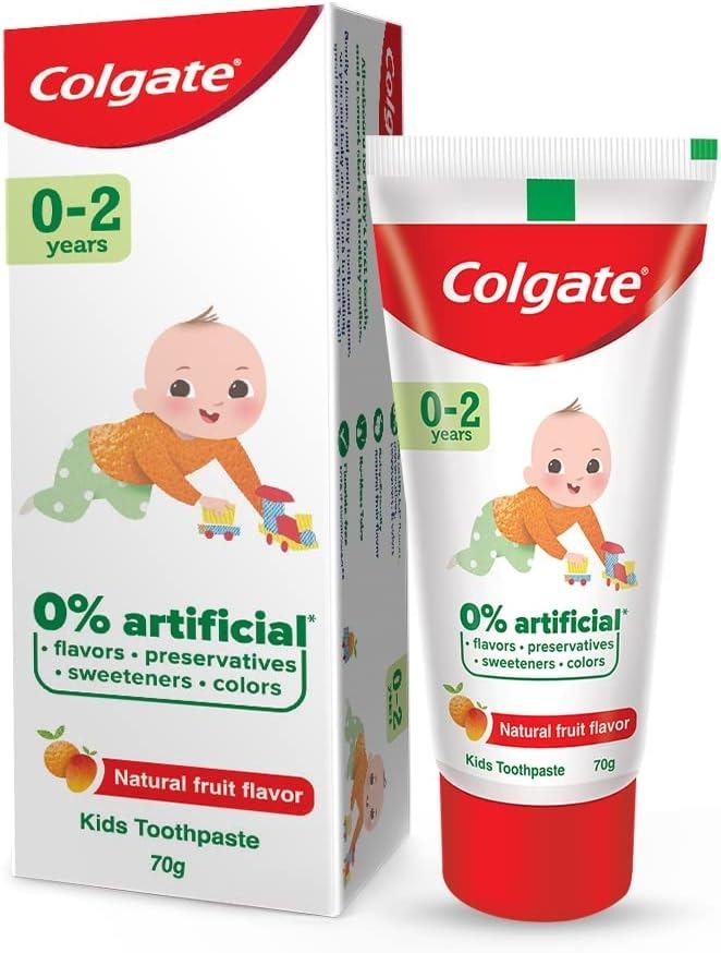 Colgate Toothpaste For Kids Cavity Protection (0-2 Years), Natural Fruit Flavour Tooth Paste