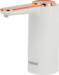 Geepas Rechargeable Water Dispenser Pump -GWP17040| Simple 2 Step Installation, Pump for Bottled Mineral and Purified Drinking Water| Can be Used at Home and Office| White, 2 Years Warranty