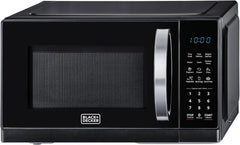 BLACK+DECKER Microwave Oven, 20L, 700W, 5 Power Levels, Defrost Function, 35-Min Timer, 255mm Glass Turntable for Even Cooking, Easy-Clean Cavity, Stylish Chrome Knobs – Black, MZ2005P-B5