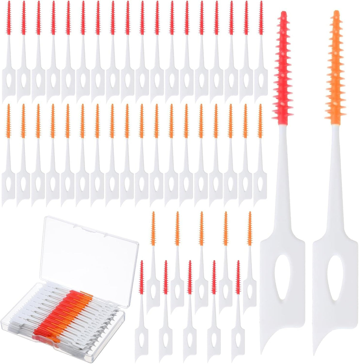 Bukela 300 Pieces Dual-Use Interdental Brushes Soft Silicone, Portable Dental Picks, Premium Dental Floss Picks for Effective Teeth Cleaning