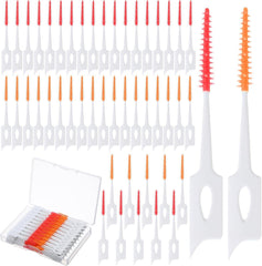 Bukela 300 Pieces Dual-Use Interdental Brushes Soft Silicone, Portable Dental Picks, Premium Dental Floss Picks for Effective Teeth Cleaning