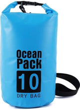 Blue Ocean Pack 10L waterproof dry bag with roll-top closure and shoulder strap