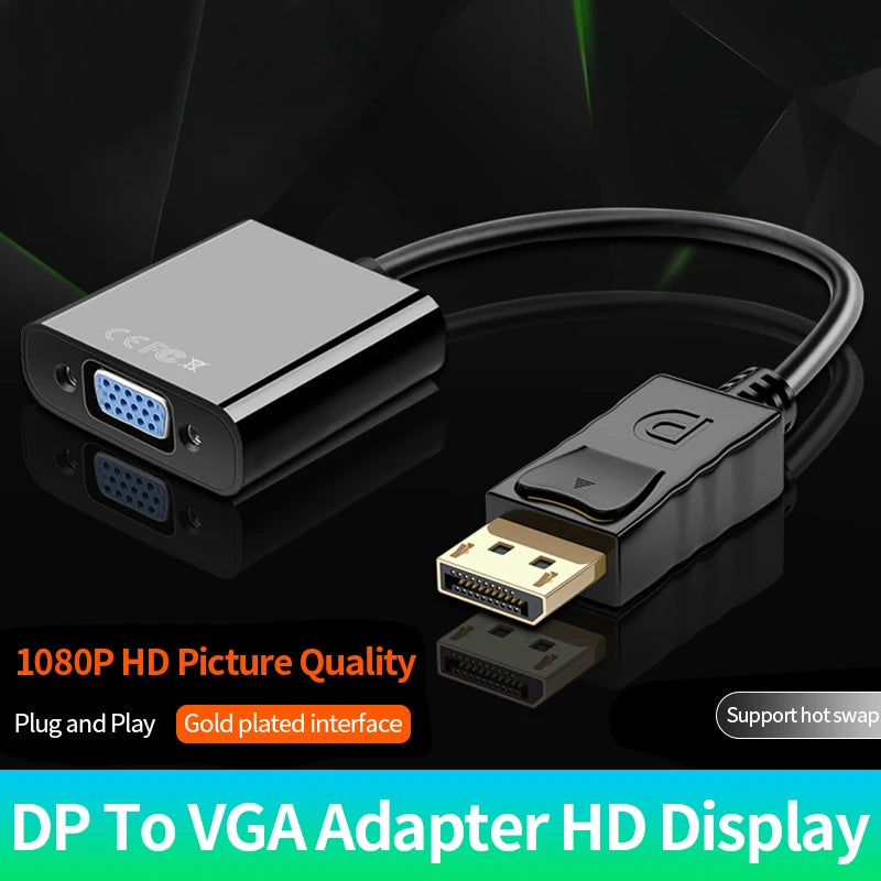 Mumzar DisplayPort to VGA adapter cable for 1080P HD picture quality and easy plug and play use