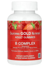 B complex strawberry vegetarian gummy bottle, 45 gummies, California Gold Nutrition