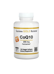 California Gold Nutrition CoQ10 200 mg supplement UAE in a 120 veggie softgel bottle