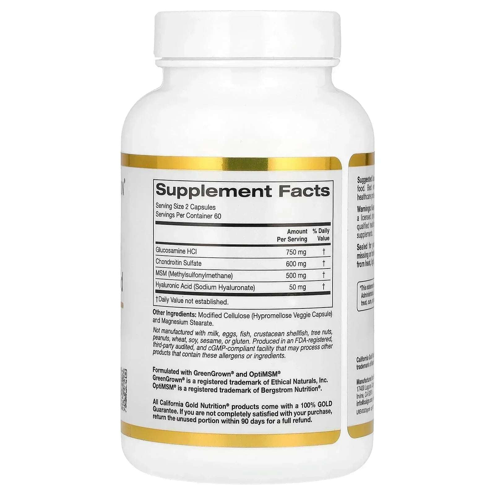 California Gold Nutrition Glucosamine Chondroitin MSM Dietary Supplement - Mumzar