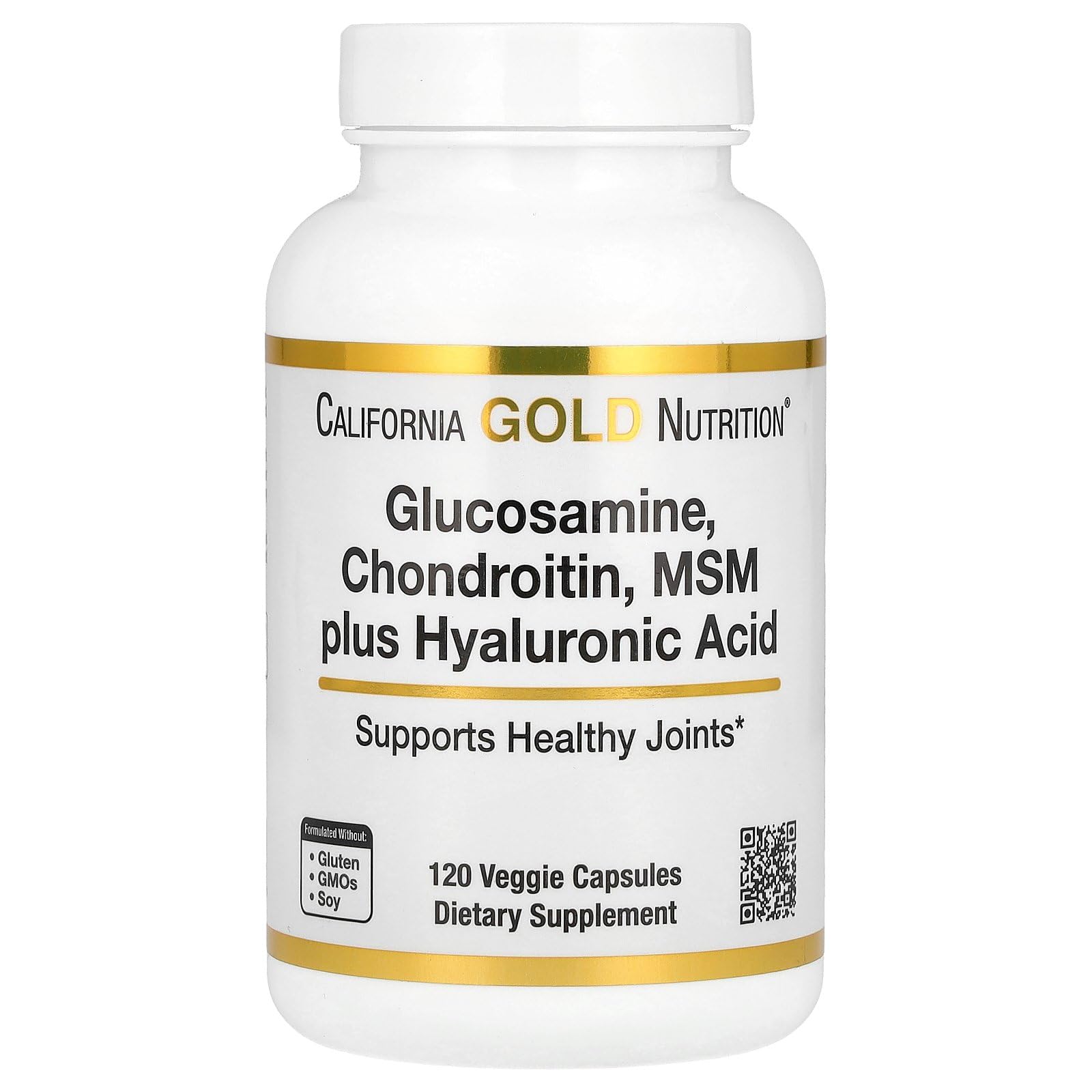California Gold Nutrition glucosamine chondroitin MSM hyaluronic acid capsules for healthy joints support