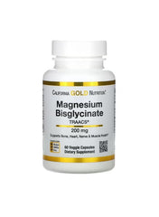 California Gold Nutrition Magnesium Bisglycinate 100 mg capsules for bone, heart, nerve, and muscle health