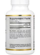 Supplement Facts label on NMN supplement bottle with 175 mg per serving